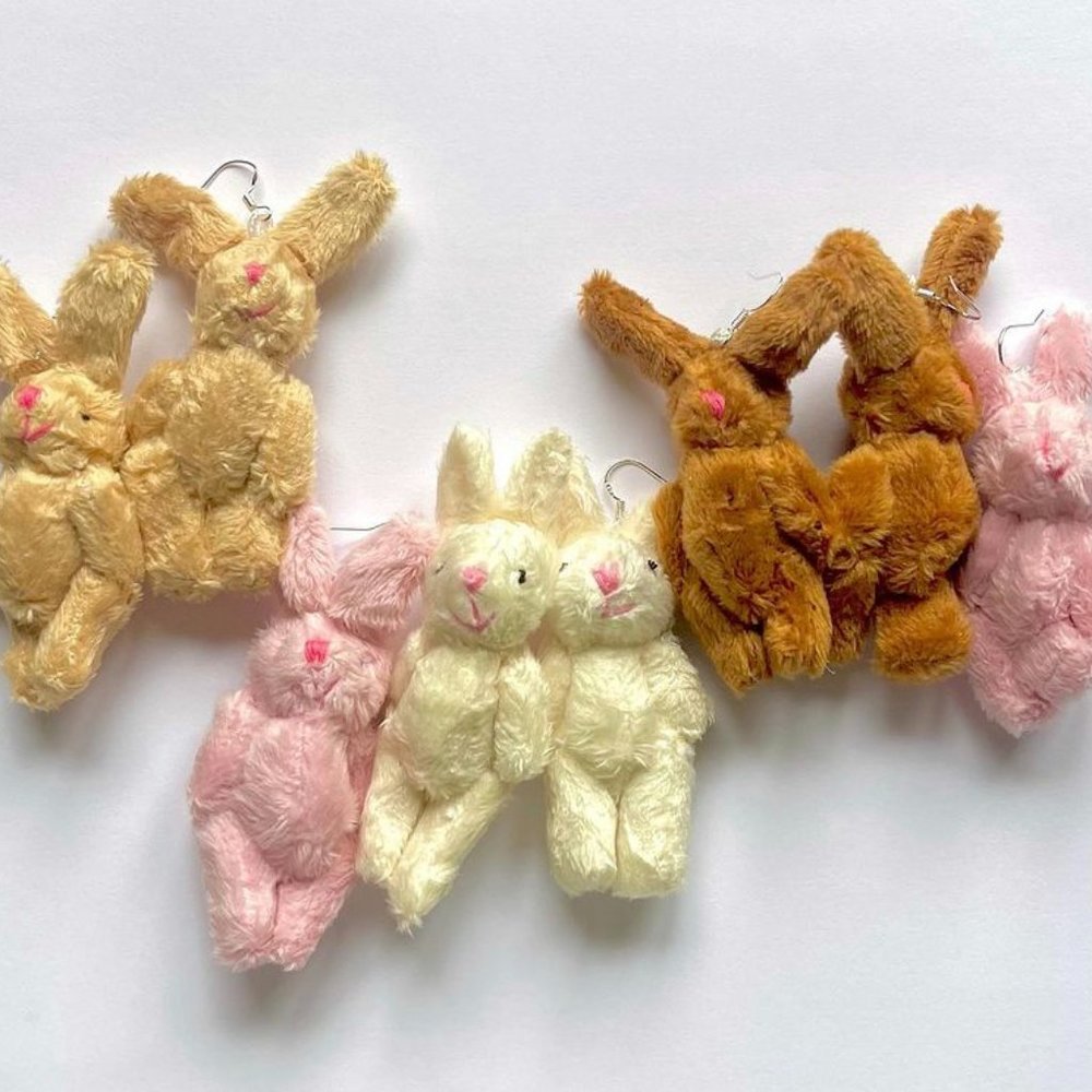 Fluffy Bunny Earrings